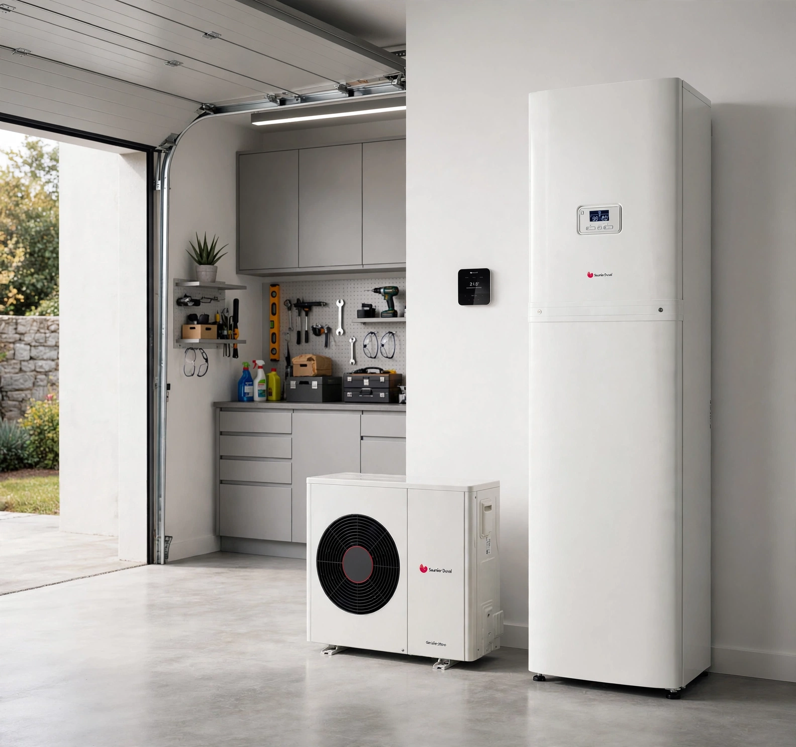 Equipo de aerotermia instalado en una vivienda